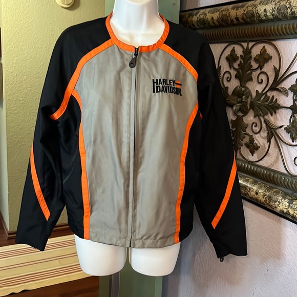 Vintage Harley Davidson Motorcycle Lined Weather Resistant Zip Jacket Sz S - Picture 2 of 16